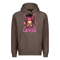 Coffee lets beat cancer afro messy bun Premium Hoodie - texasbilliewilder
