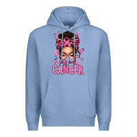 Colony Blue lets beat cancer afro messy bun Premium Hoodie - texasbilliewilder