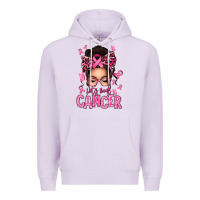 Lilac lets beat cancer afro messy bun Premium Hoodie - texasbilliewilder