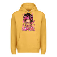 Mustard lets beat cancer afro messy bun Premium Hoodie - texasbilliewilder