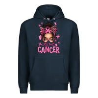 Navy lets beat cancer afro messy bun Premium Hoodie - texasbilliewilder