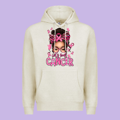 Lets Beat Cancer Afro Messy Bun Premium Hoodie Designed By Texasbilliewilder