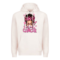 Pale Pink lets beat cancer afro messy bun Premium Hoodie - texasbilliewilder