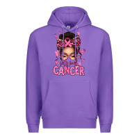 Purple lets beat cancer afro messy bun Premium Hoodie - texasbilliewilder