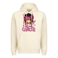 Sandshell lets beat cancer afro messy bun Premium Hoodie - texasbilliewilder