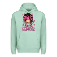 Seafoam lets beat cancer afro messy bun Premium Hoodie - texasbilliewilder