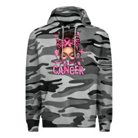 Slate Camo lets beat cancer afro messy bun Premium Hoodie - texasbilliewilder