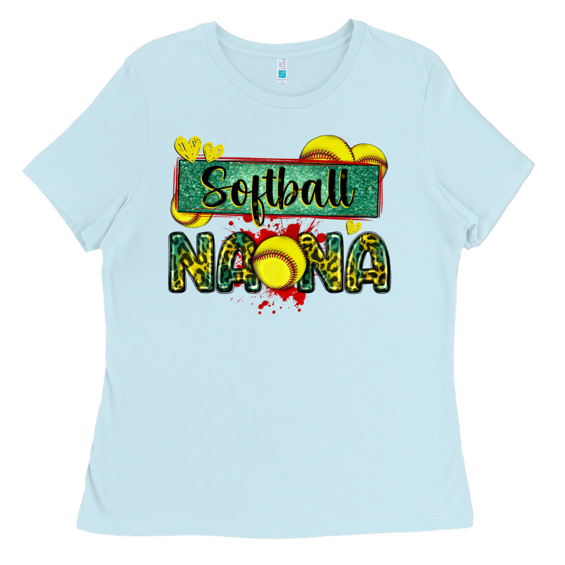 Softball Nana With Leopard Ladies Tee by Zillion Design Studio | Teevron