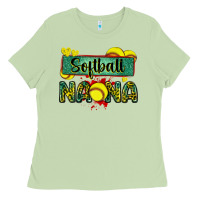 Matcha softball nana with leopard Ladies Tee - Zillion Design Studio