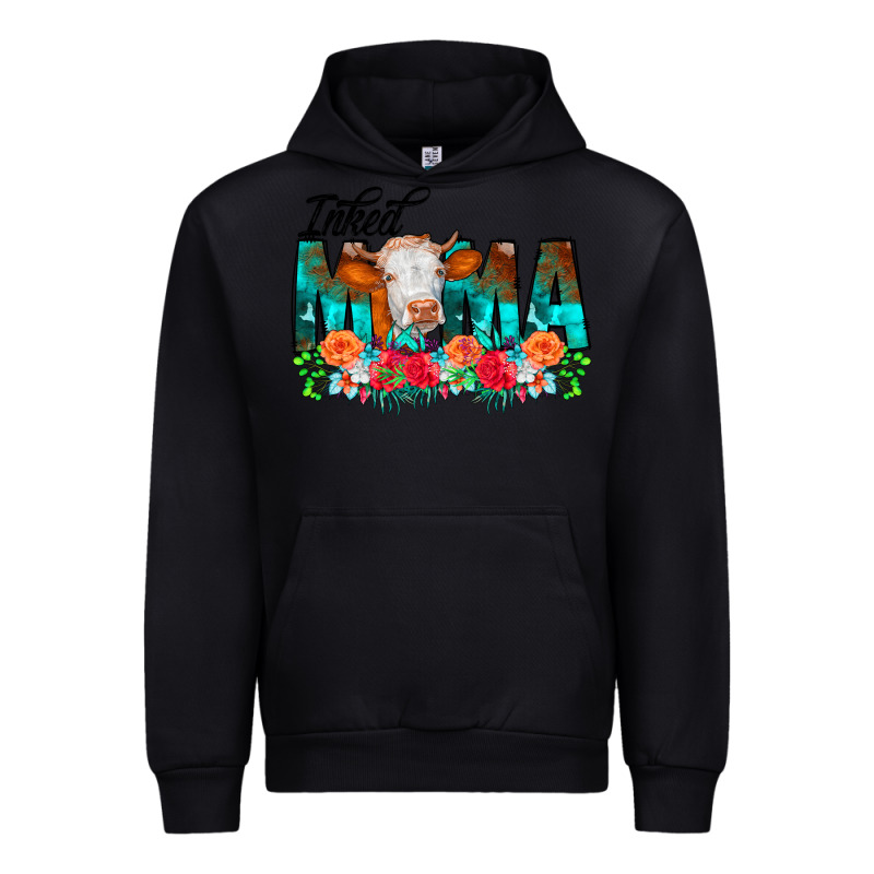 Inked Mama Flowers Cow Urban Hoodie by CowCowDesign | Teevron