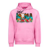 Fuchsia Pink Inked Mama Flowers Cow Urban Hoodie - CowCowDesign