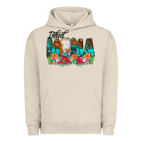 Pigment French Oak Inked Mama Flowers Cow Urban Hoodie - CowCowDesign
