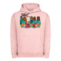 Pigment Salmon Inked Mama Flowers Cow Urban Hoodie - CowCowDesign