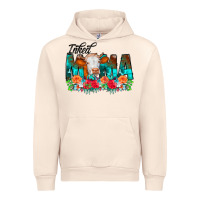 Sandshell Inked Mama Flowers Cow Urban Hoodie - CowCowDesign