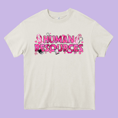 Breast Cancer Human Resources Heavy Core Tee Designed By Texasbilliewilder