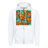 White basketball hearts with leopard seamless pattern Zipper Hoodie - BundleAndBundleShop