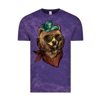 Cloud Purple bear cowboy Vintage Tee - NancyCooperArtShop