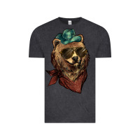 Vintage Black bear cowboy Vintage Tee - NancyCooperArtShop