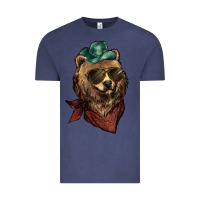 Vintage Denim bear cowboy Vintage Tee - NancyCooperArtShop