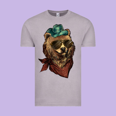 Bear Cowboy Vintage Tee Designed By Nancycooperartshop