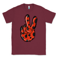 Burgundy Ladybug Peace Sign Classic Tee - Jasminsmagicworld