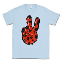 Dusty Blue Ladybug Peace Sign Classic Tee - Jasminsmagicworld