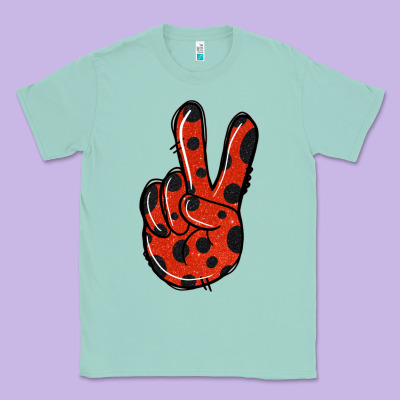 Ladybug Peace Sign Classic Tee Designed By Jasminsmagicworld