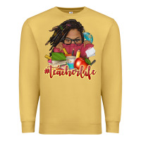 Antique Gold afro woman teacher life Premium Sweatshirt - NancyCooperArtShop