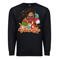 Black afro woman teacher life Premium Sweatshirt - NancyCooperArtShop