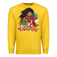Lemon afro woman teacher life Premium Sweatshirt - NancyCooperArtShop