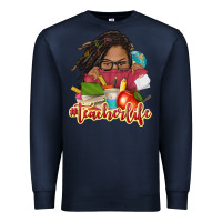 Navy afro woman teacher life Premium Sweatshirt - NancyCooperArtShop