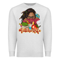 Oatmeal Heather afro woman teacher life Premium Sweatshirt - NancyCooperArtShop
