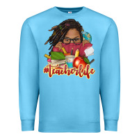 Ocean Blue afro woman teacher life Premium Sweatshirt - NancyCooperArtShop