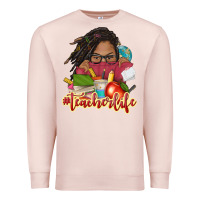 Pale Pink afro woman teacher life Premium Sweatshirt - NancyCooperArtShop