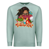Seafoam afro woman teacher life Premium Sweatshirt - NancyCooperArtShop