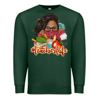Sports Green afro woman teacher life Premium Sweatshirt - NancyCooperArtShop