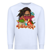 White afro woman teacher life Premium Sweatshirt - NancyCooperArtShop