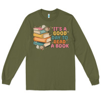 Army Green it's a good day to read a book Long Sleeve Tee - MaliasSmallBusiness