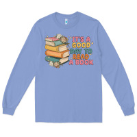 Colony Blue it's a good day to read a book Long Sleeve Tee - MaliasSmallBusiness