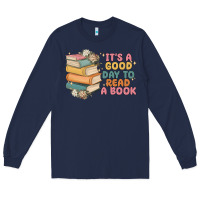 Navy it's a good day to read a book Long Sleeve Tee - MaliasSmallBusiness