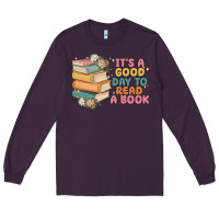 Plum it's a good day to read a book Long Sleeve Tee - MaliasSmallBusiness