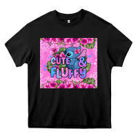 Black cute and fluffy stitch Heavy Core Tee - Zillion Design Studio