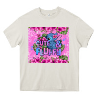 Cream cute and fluffy stitch Heavy Core Tee - Zillion Design Studio
