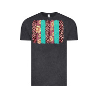 Vintage Black valentine's day floral leopard brushstroke Vintage Tee - AdoDesignShop