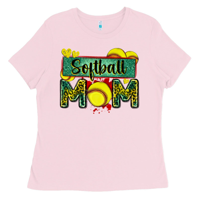 Softball Mom With Leopard Ladies Tee by Zillion Design Studio | Teevron