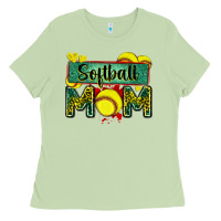 Matcha softball mom with leopard Ladies Tee - Zillion Design Studio