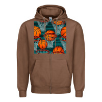 Chestnut basketball hoop seamless pattern Zipper Hoodie - BundleAndBundleShop