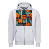 Heather Grey basketball hoop seamless pattern Zipper Hoodie - BundleAndBundleShop
