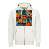 Oatmeal Heather basketball hoop seamless pattern Zipper Hoodie - BundleAndBundleShop