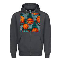 Smoke basketball hoop seamless pattern Zipper Hoodie - BundleAndBundleShop